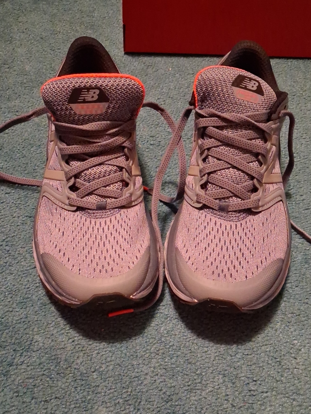 New Balance Women's Pink and Gray Athletic Shoes with Coral Trim